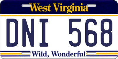 WV license plate DNI568