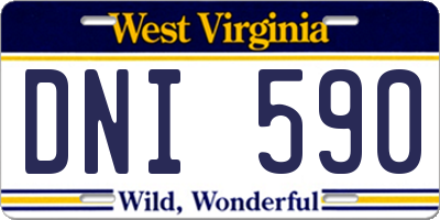 WV license plate DNI590