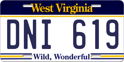 WV license plate DNI619