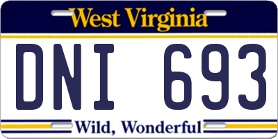 WV license plate DNI693