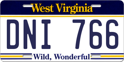 WV license plate DNI766