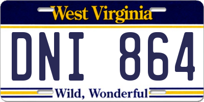 WV license plate DNI864