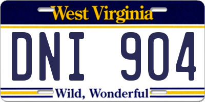 WV license plate DNI904