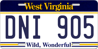WV license plate DNI905