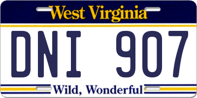 WV license plate DNI907