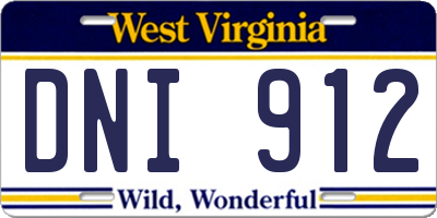 WV license plate DNI912
