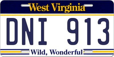 WV license plate DNI913