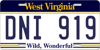 WV license plate DNI919