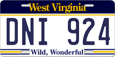 WV license plate DNI924