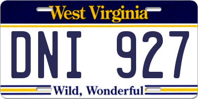 WV license plate DNI927