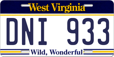 WV license plate DNI933