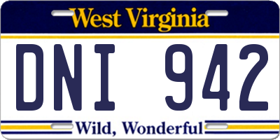 WV license plate DNI942
