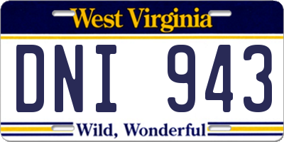 WV license plate DNI943