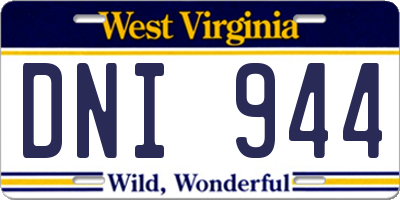 WV license plate DNI944