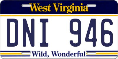 WV license plate DNI946