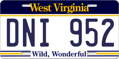 WV license plate DNI952
