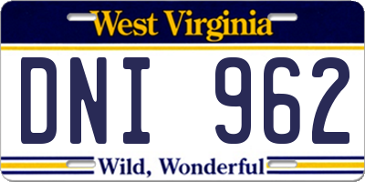WV license plate DNI962