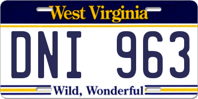 WV license plate DNI963