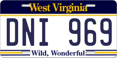 WV license plate DNI969