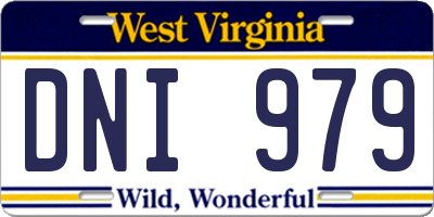WV license plate DNI979