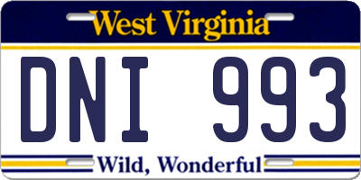 WV license plate DNI993
