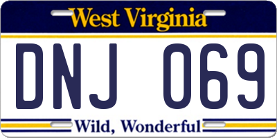 WV license plate DNJ069