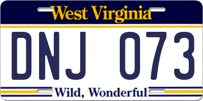 WV license plate DNJ073