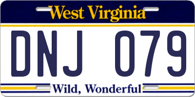 WV license plate DNJ079