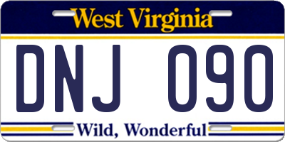 WV license plate DNJ090