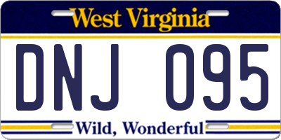 WV license plate DNJ095