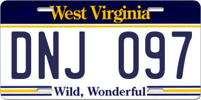 WV license plate DNJ097