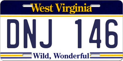 WV license plate DNJ146
