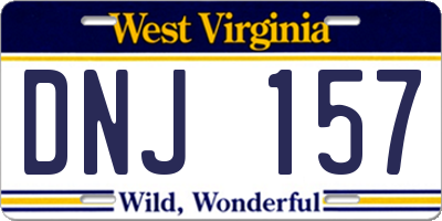 WV license plate DNJ157