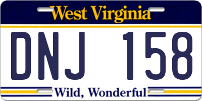 WV license plate DNJ158