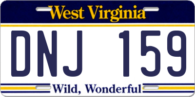 WV license plate DNJ159
