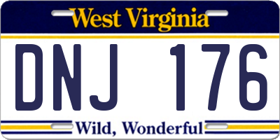 WV license plate DNJ176