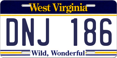 WV license plate DNJ186
