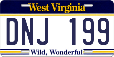 WV license plate DNJ199