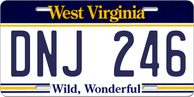 WV license plate DNJ246