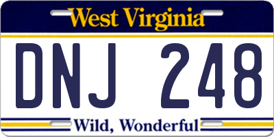 WV license plate DNJ248