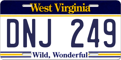 WV license plate DNJ249