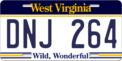 WV license plate DNJ264