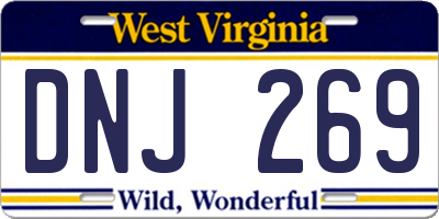WV license plate DNJ269