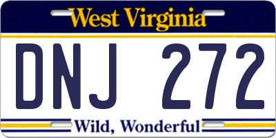 WV license plate DNJ272