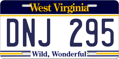 WV license plate DNJ295
