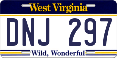 WV license plate DNJ297