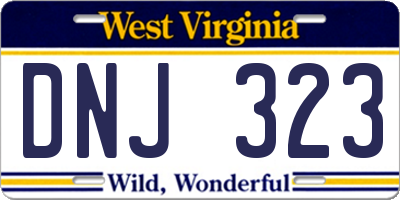 WV license plate DNJ323