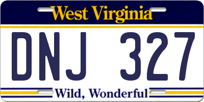 WV license plate DNJ327