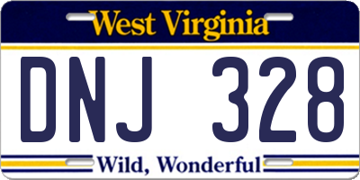 WV license plate DNJ328