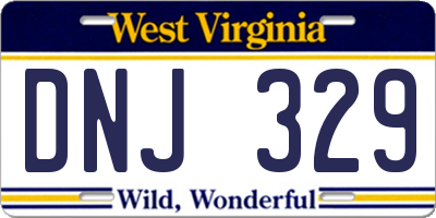 WV license plate DNJ329